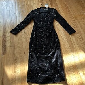 Zara velvet sequined midi dress